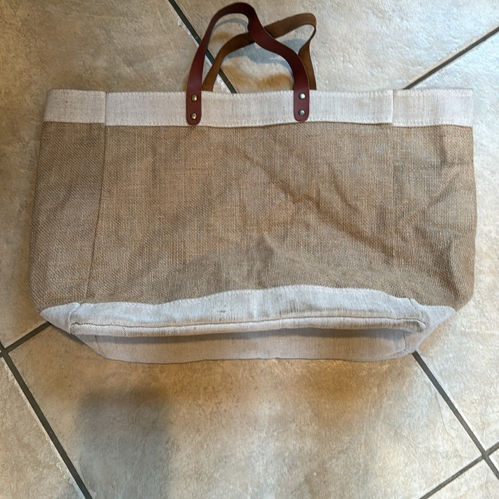 Cabana Life Tan and White Tote Bag - Picture 2 of 7